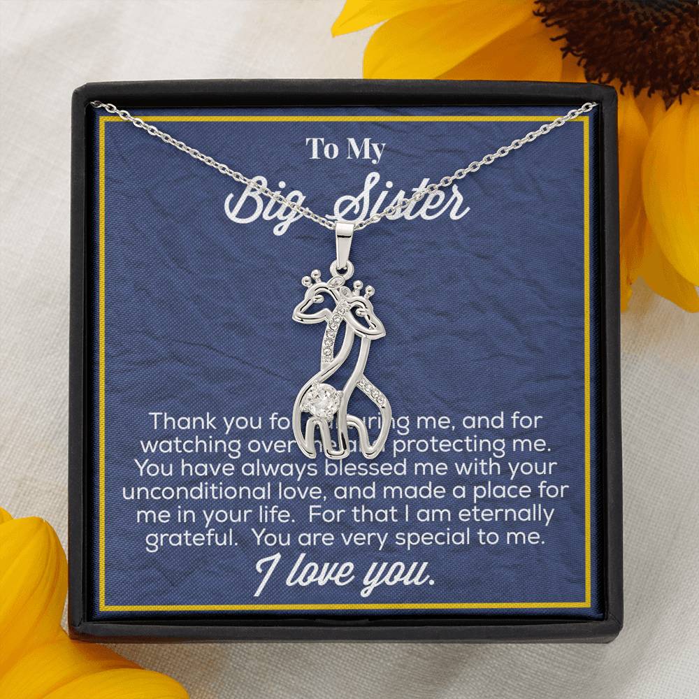 To My Big Sister Graceful Love Giraffe Necklace