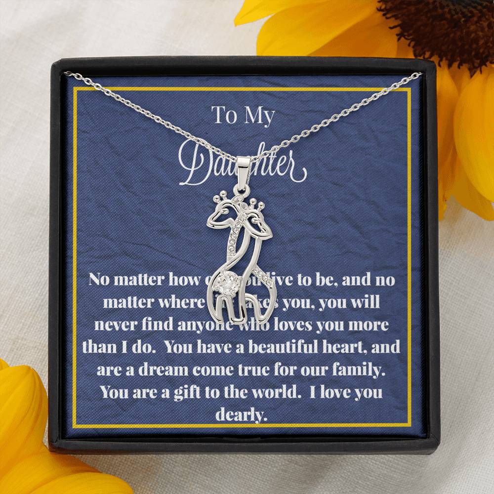 To My Daughter Graceful Love Giraffe Necklace