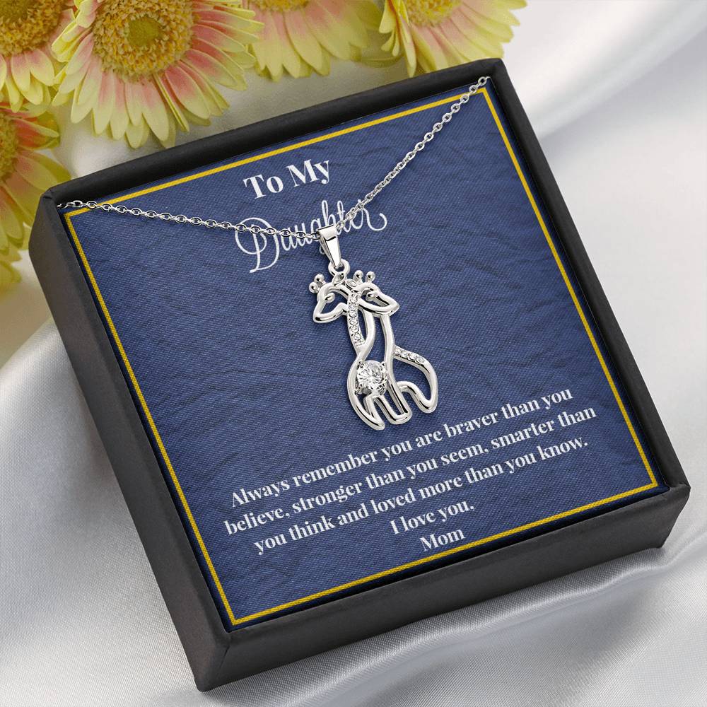 To My Daughter Always Remember Graceful Love Giraffe Necklace