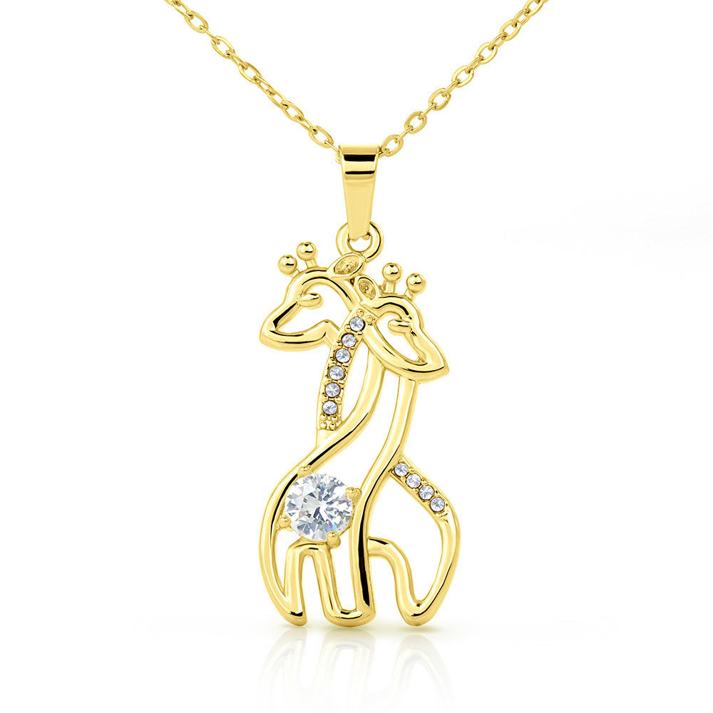 Merry Christmas to My Daughter - Graceful Love Giraffe Necklace - Christmas Gift for Daughter - Necklace for Daughter