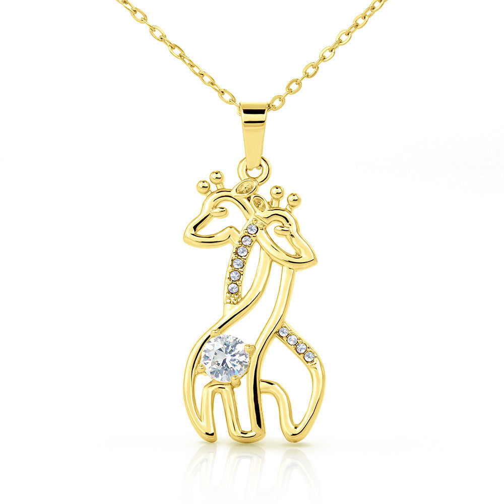 Merry Christmas To My Mother Graceful Love Giraffe Necklace - Gift for Mom - Necklace for Mom