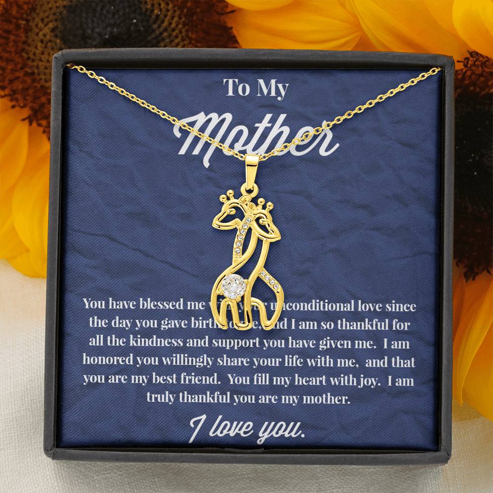 To My Mother Graceful Love Giraffe Necklace - Jewelry for Mom - Necklace for Mom - Gift for Mom