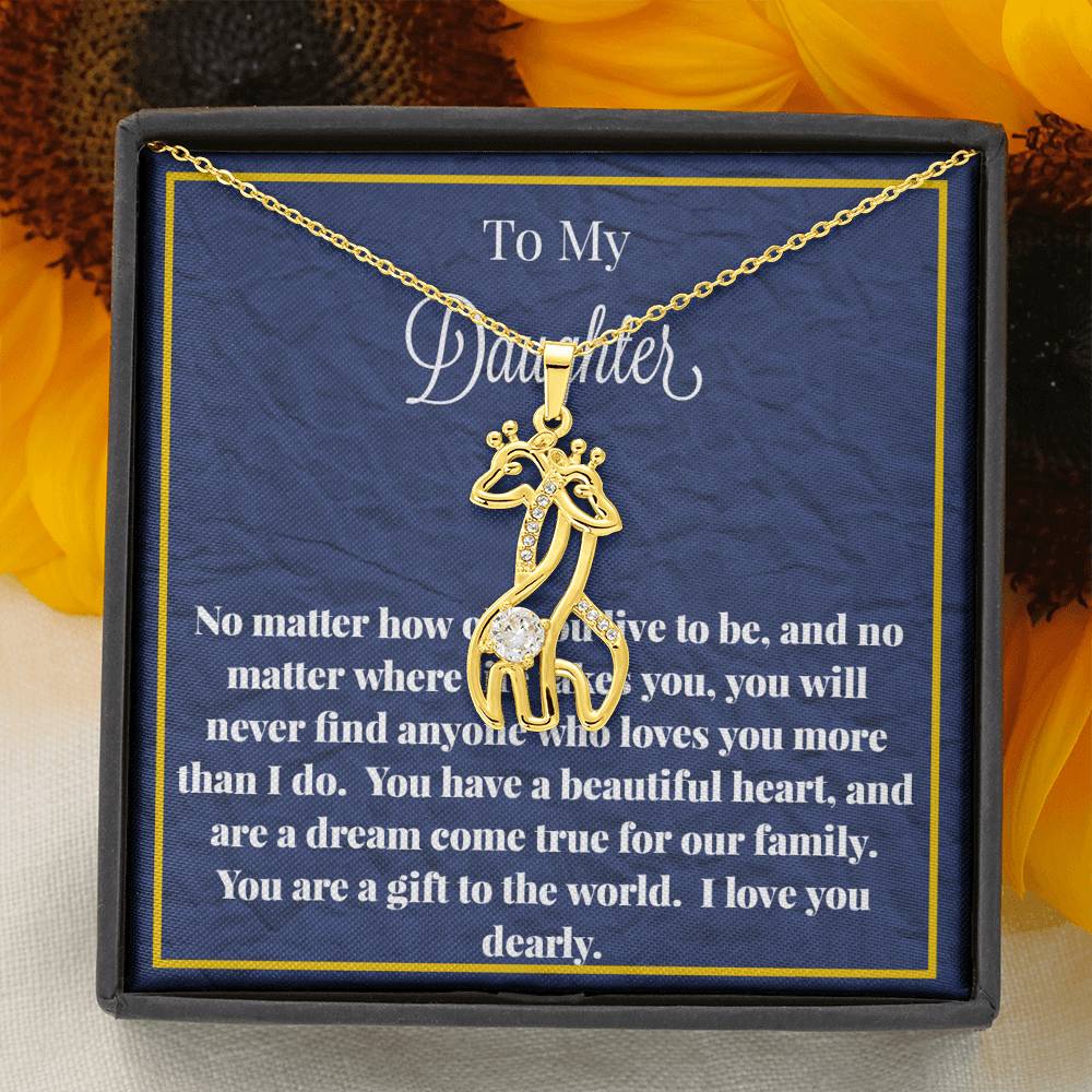 To My Daughter Graceful Love Giraffe Necklace