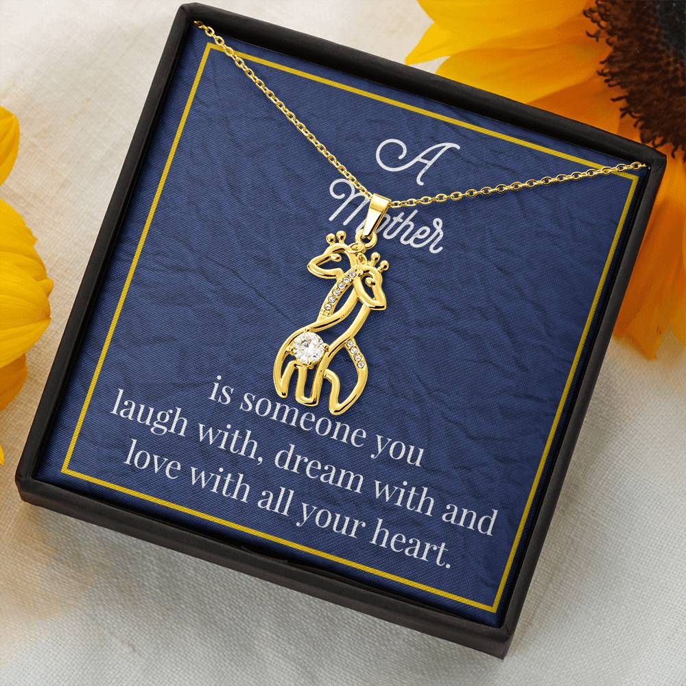 A Mother Is Someone You Love Graceful Love Giraffe Necklace