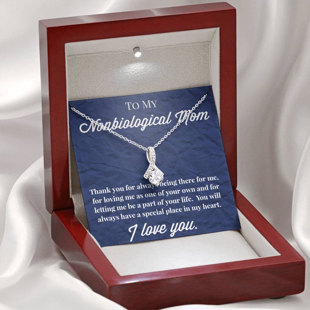To My Nonbiological Mom Enduring Beauty Necklace, Bonus Mom Gift, Stepmom Necklace, Bonus Mom Jewelry