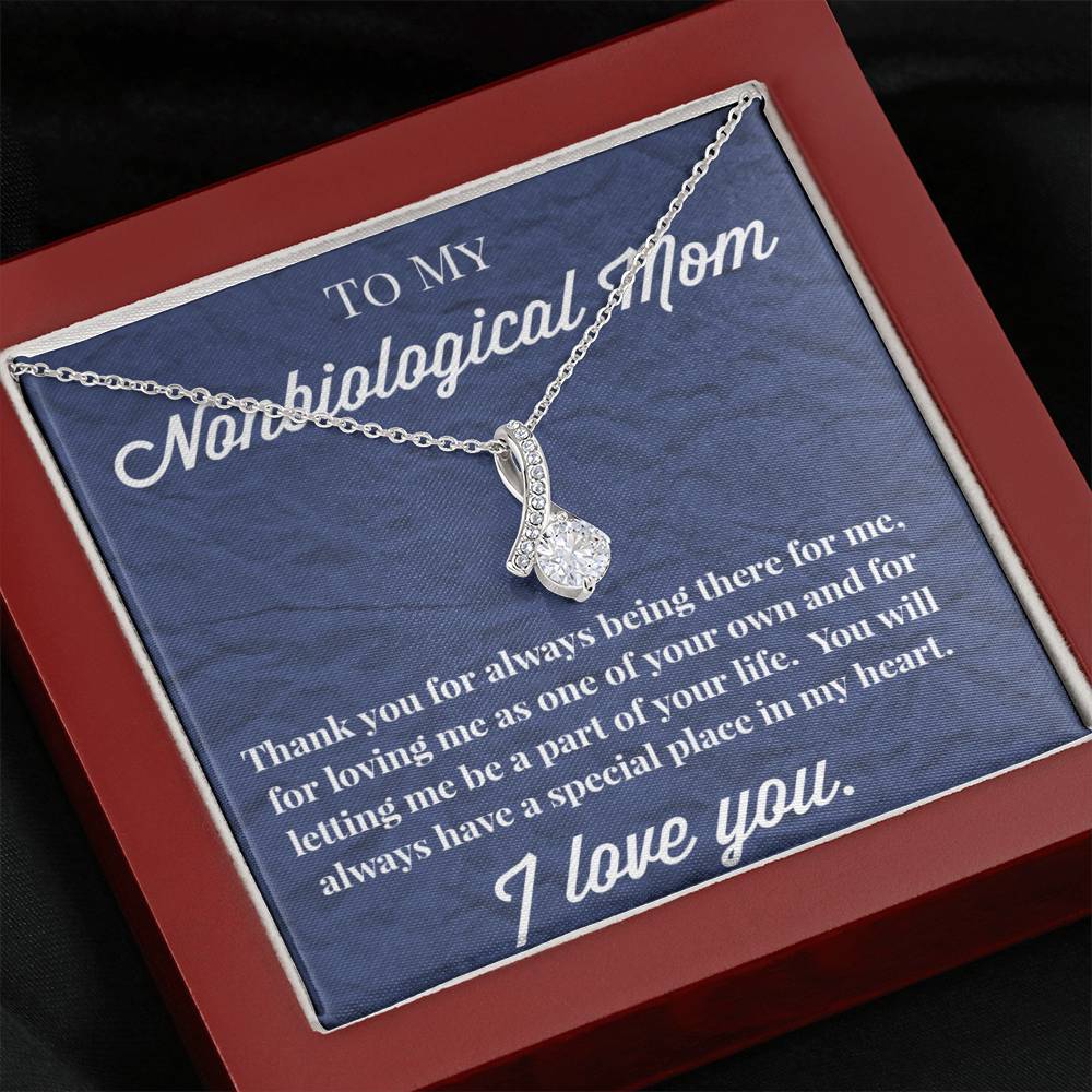 To My Nonbiological Mom Enduring Beauty Necklace, Bonus Mom Gift, Stepmom Necklace, Bonus Mom Jewelry