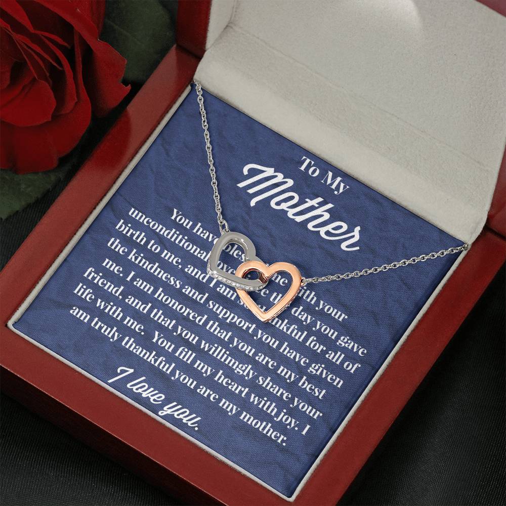 To My Mother Interlocking Hearts Necklace - Jewelry for Mom - Gift for Mom