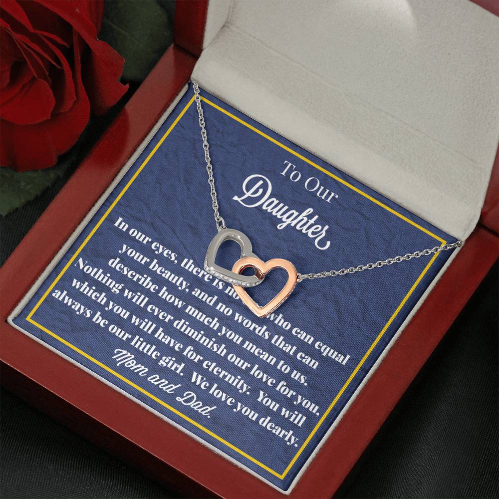 To My Daughter Interlocking Hearts Necklace