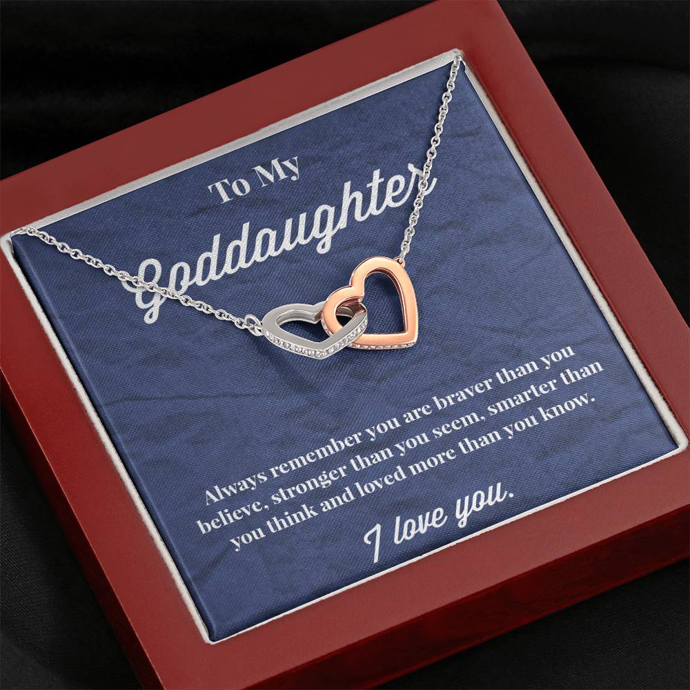 To My Goddaughter Interlocking Hearts Necklace - Jewelry for Goddaughter - Gift for Goddaughter