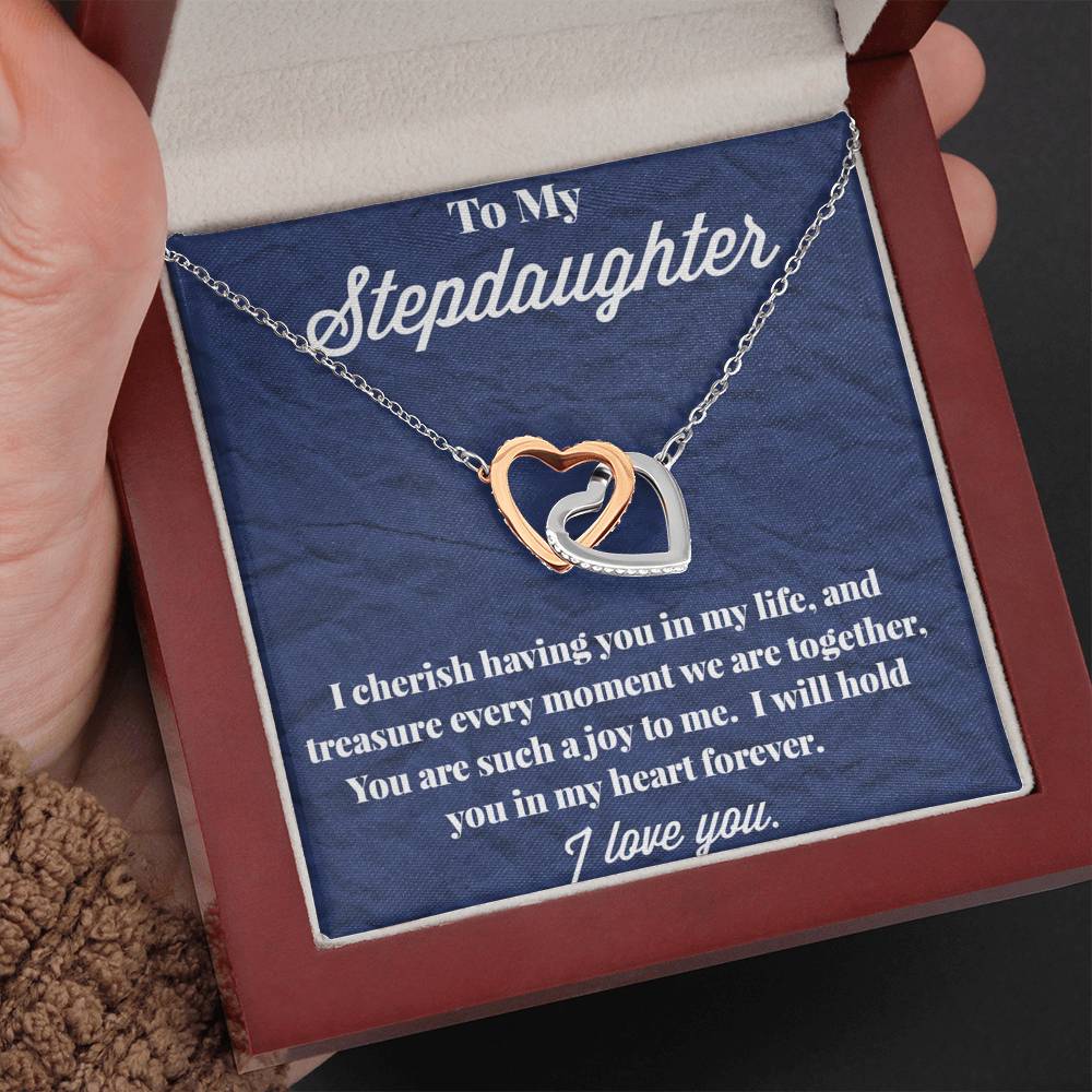 To My Stepdaughter Interlocking Hearts Necklace