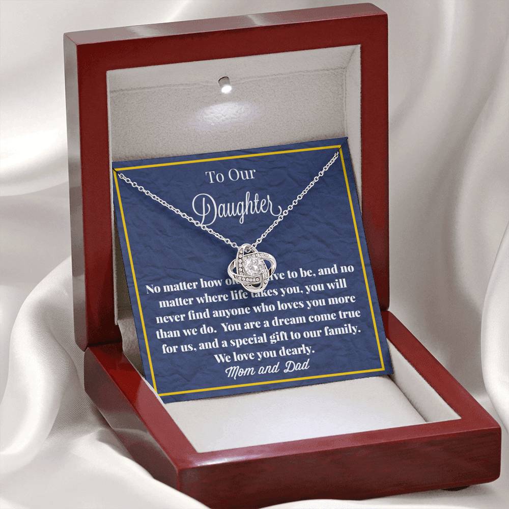 To Our Daughter Love Knot Necklace