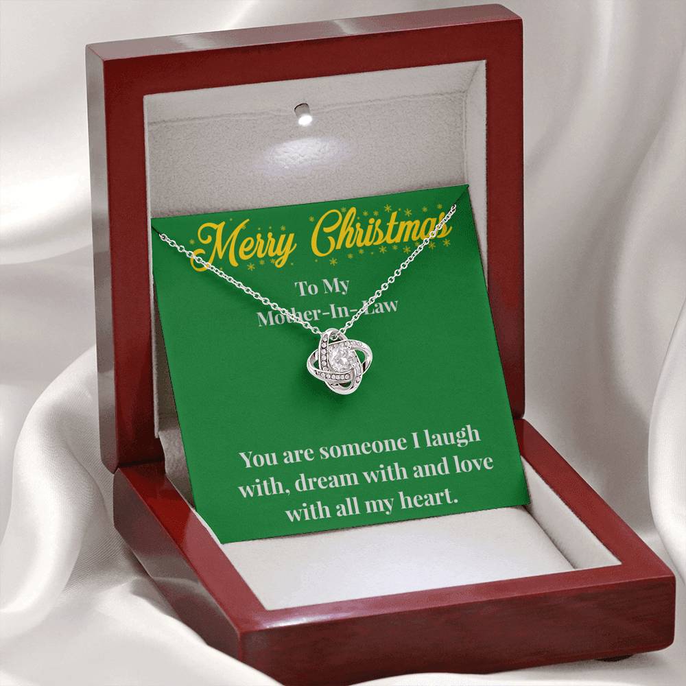 Merry Christmas To My Mother-In-Law Love Knot Necklace - Gift for Mother - Necklace for Mother-In-Law