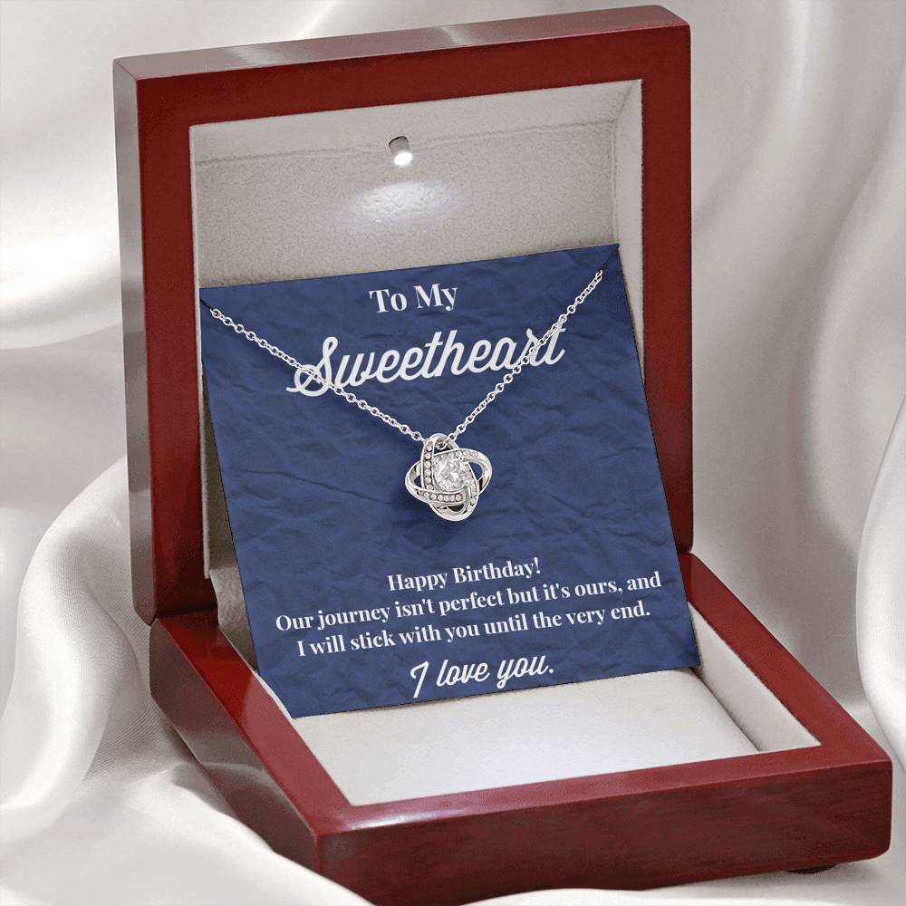 Happy Birthday To My Sweetheart Love Knot Necklace
