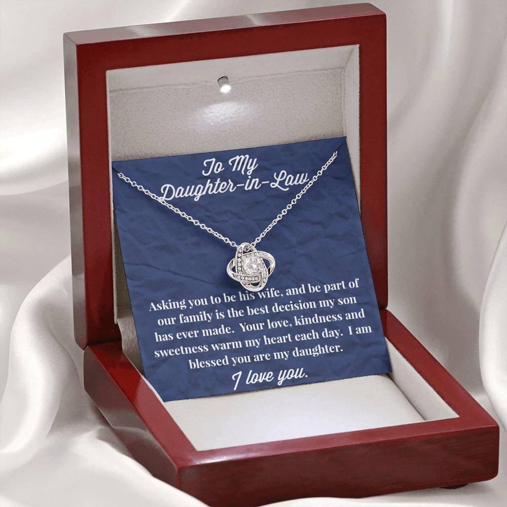 To My Daughter-in-Law Love Knot Necklace - Gift for Daughter- Necklace for Daughter-in-Law