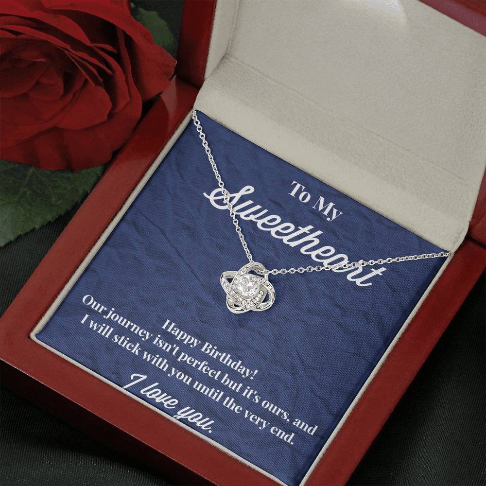 Happy Birthday To My Sweetheart Love Knot Necklace