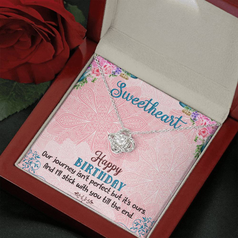 Happy Birthday Necklace - Love Knot Pendant