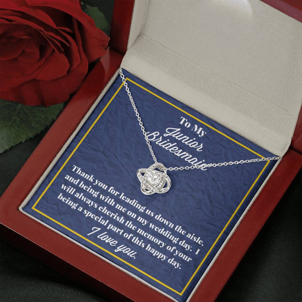 To My Junior Bridesmaid Love Knot Necklace