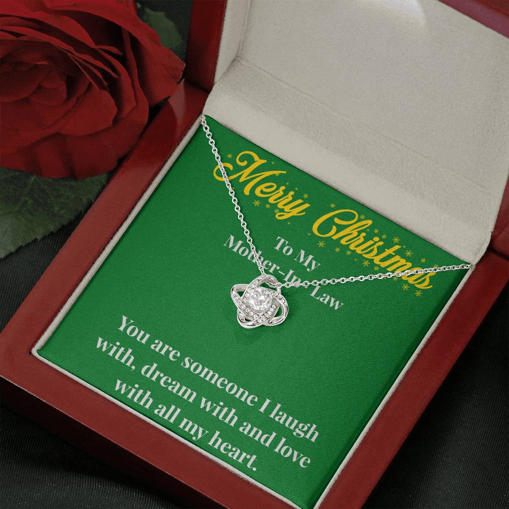 Merry Christmas To My Mother-In-Law Love Knot Necklace - Gift for Mother - Necklace for Mother-In-Law