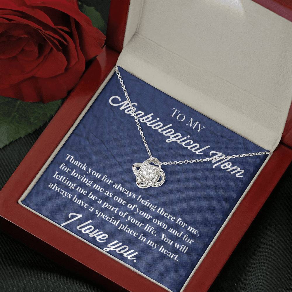 To My Nonbiological Mom Love Knot Necklace, Bonus Mom Necklace, Stepmom Necklace, Bonus Mom Jewelry