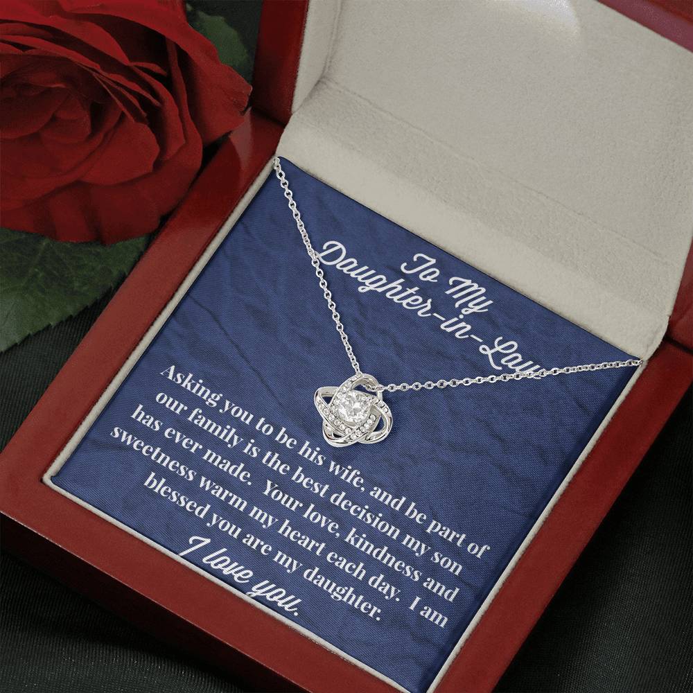 To My Daughter-in-Law Love Knot Necklace - Gift for Daughter- Necklace for Daughter-in-Law