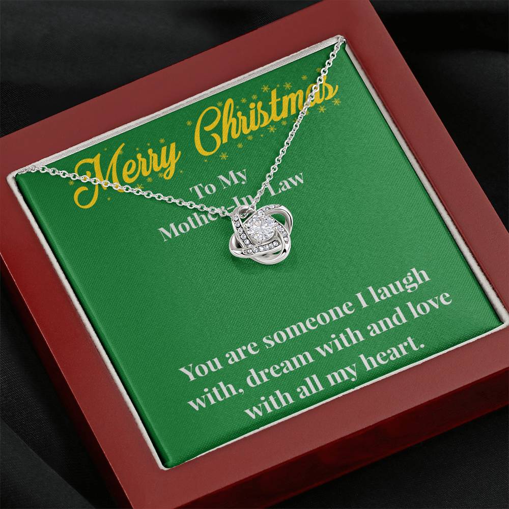 Merry Christmas To My Mother-In-Law Love Knot Necklace - Gift for Mother - Necklace for Mother-In-Law