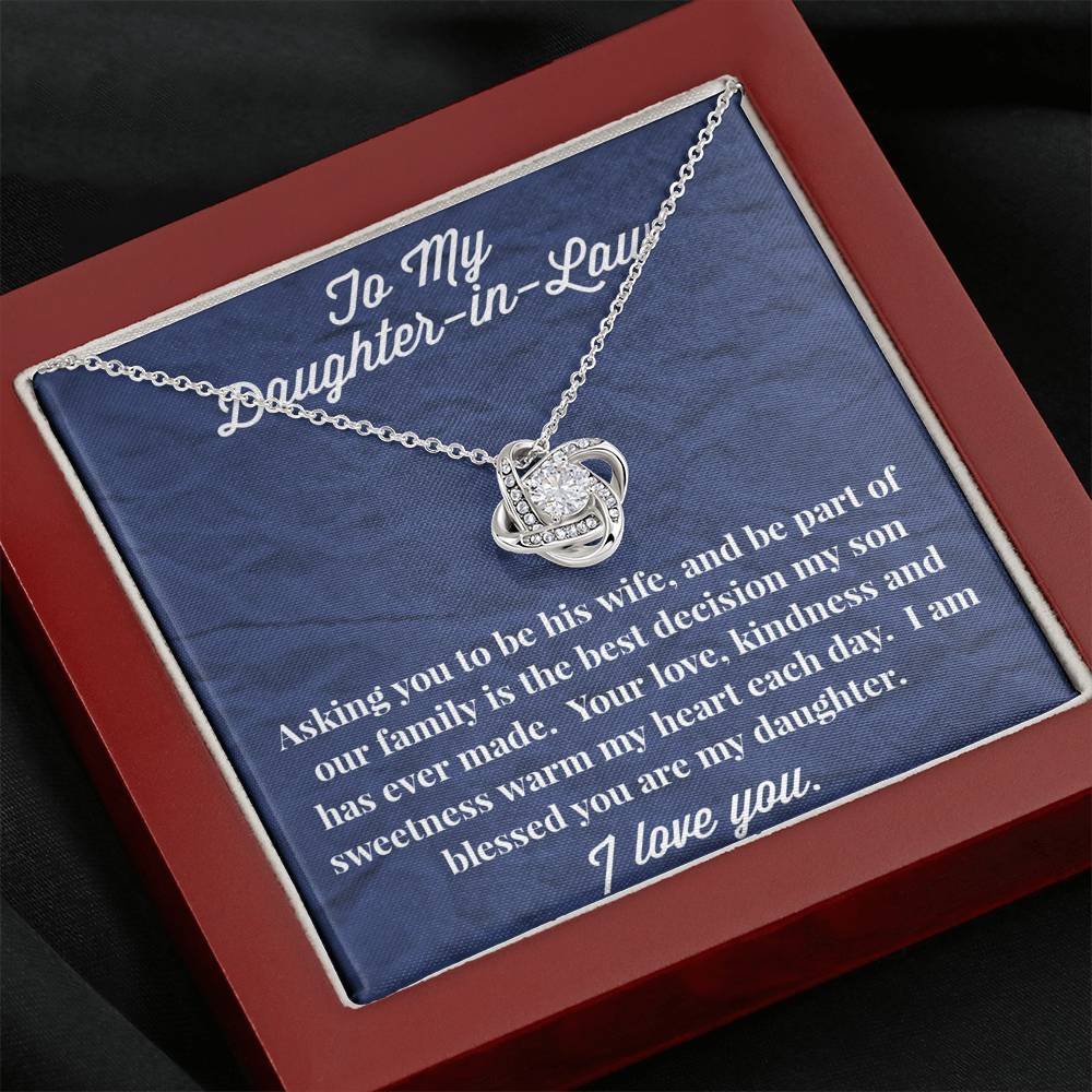 To My Daughter-in-Law Love Knot Necklace - Gift for Daughter- Necklace for Daughter-in-Law