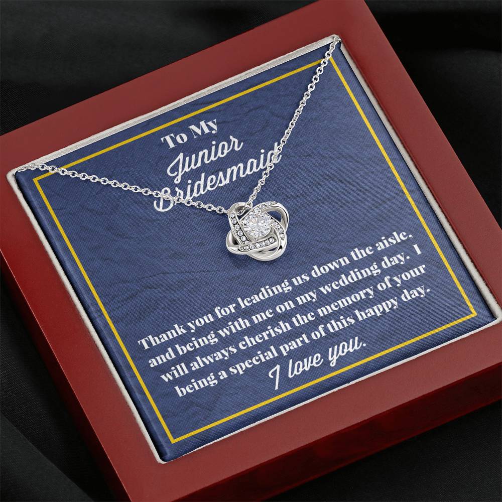 To My Junior Bridesmaid Love Knot Necklace