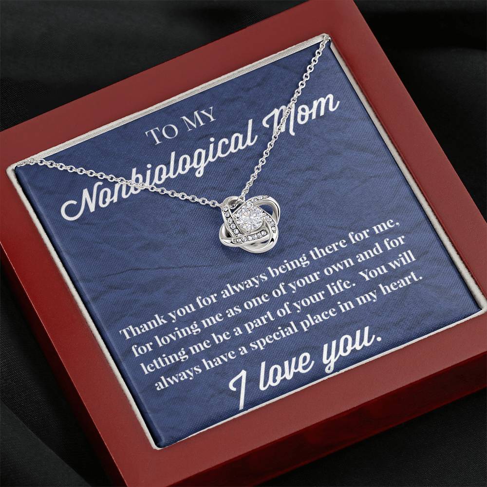 To My Nonbiological Mom Love Knot Necklace, Bonus Mom Necklace, Stepmom Necklace, Bonus Mom Jewelry
