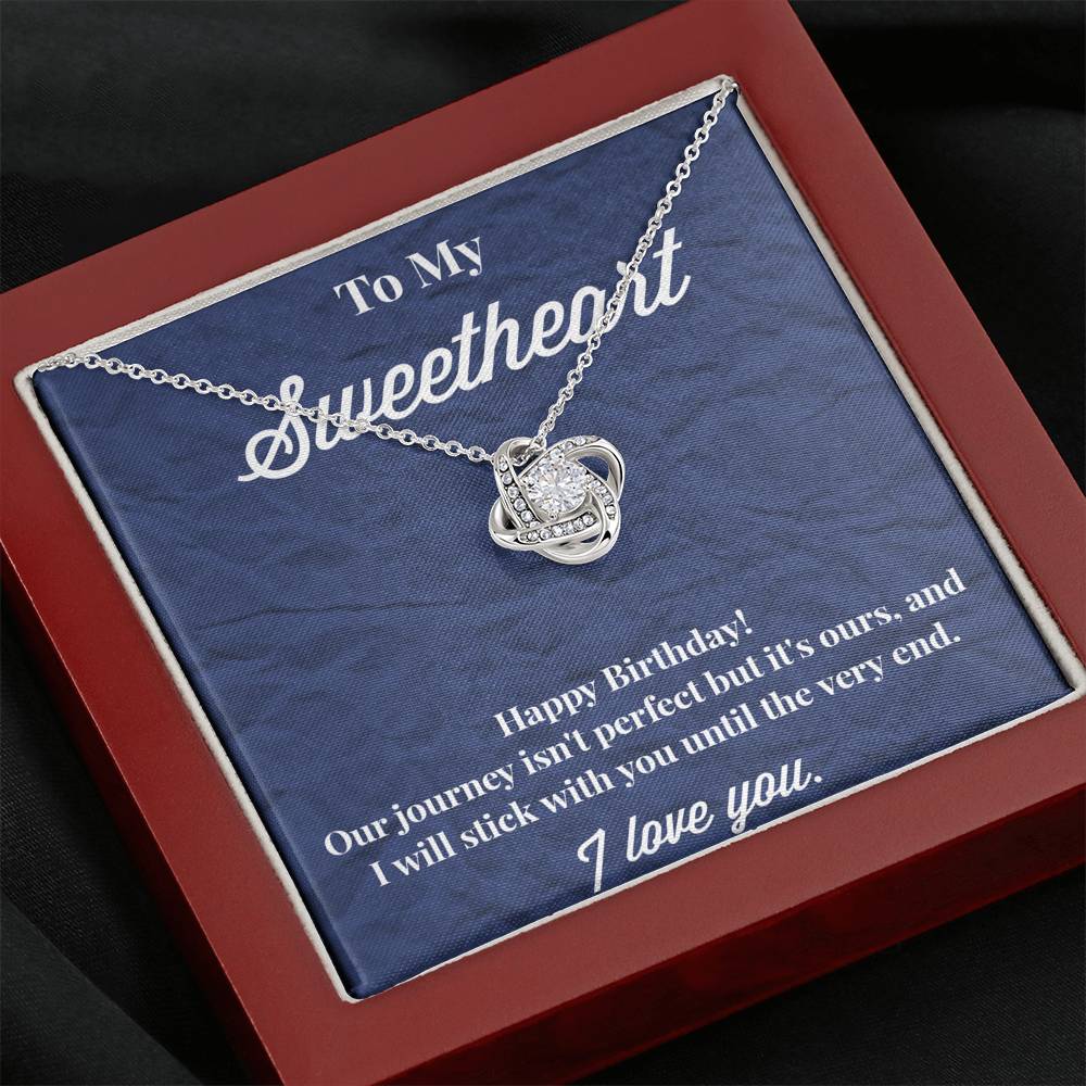 Happy Birthday To My Sweetheart Love Knot Necklace