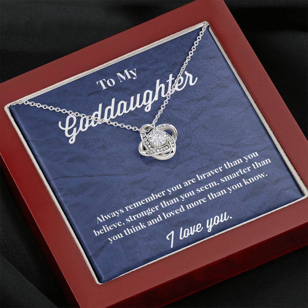 To My Goddaughter Love Knot Necklace - Jewelry for Goddaughter - Gift for Goddaughter