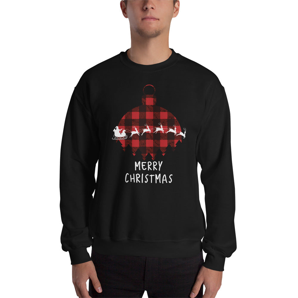 Merry Christmas Sweatshirt - Buffalo Plaid Sweatshirt