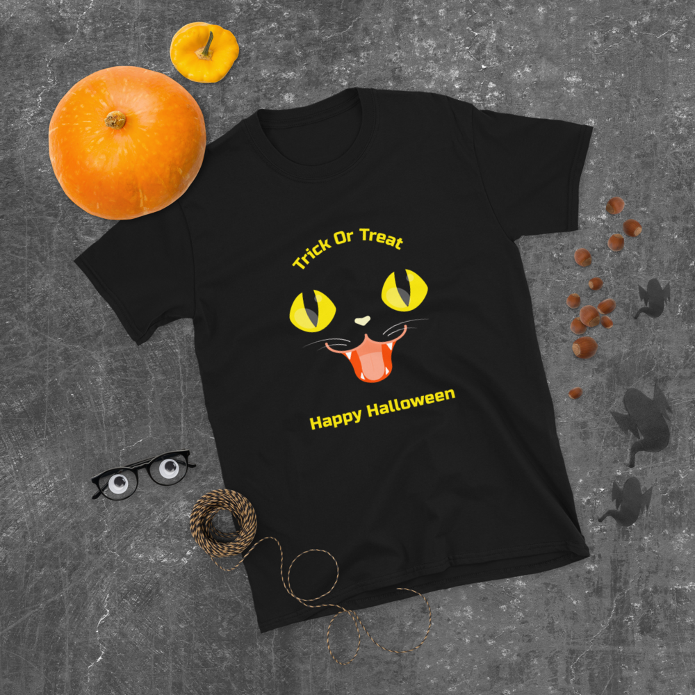 Happy Halloween T-Shirt - Trick Or Treat Shirt - Black Cst Halloween Shirt