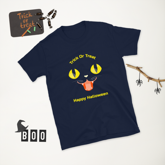 Happy Halloween T-Shirt - Trick Or Treat Shirt - Black Cst Halloween Shirt