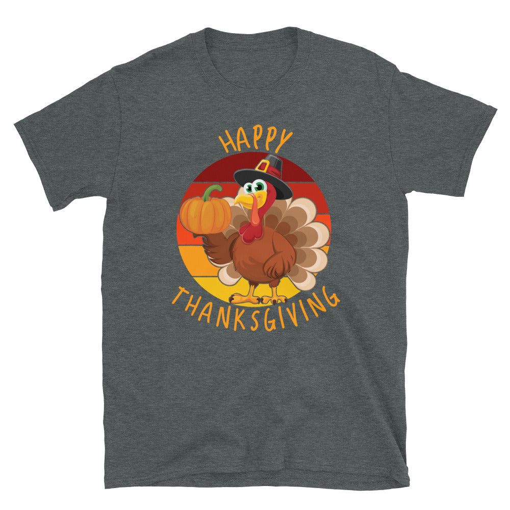 Happy Thanksgiving T-Shirt - Thanksgiving Turkey Short