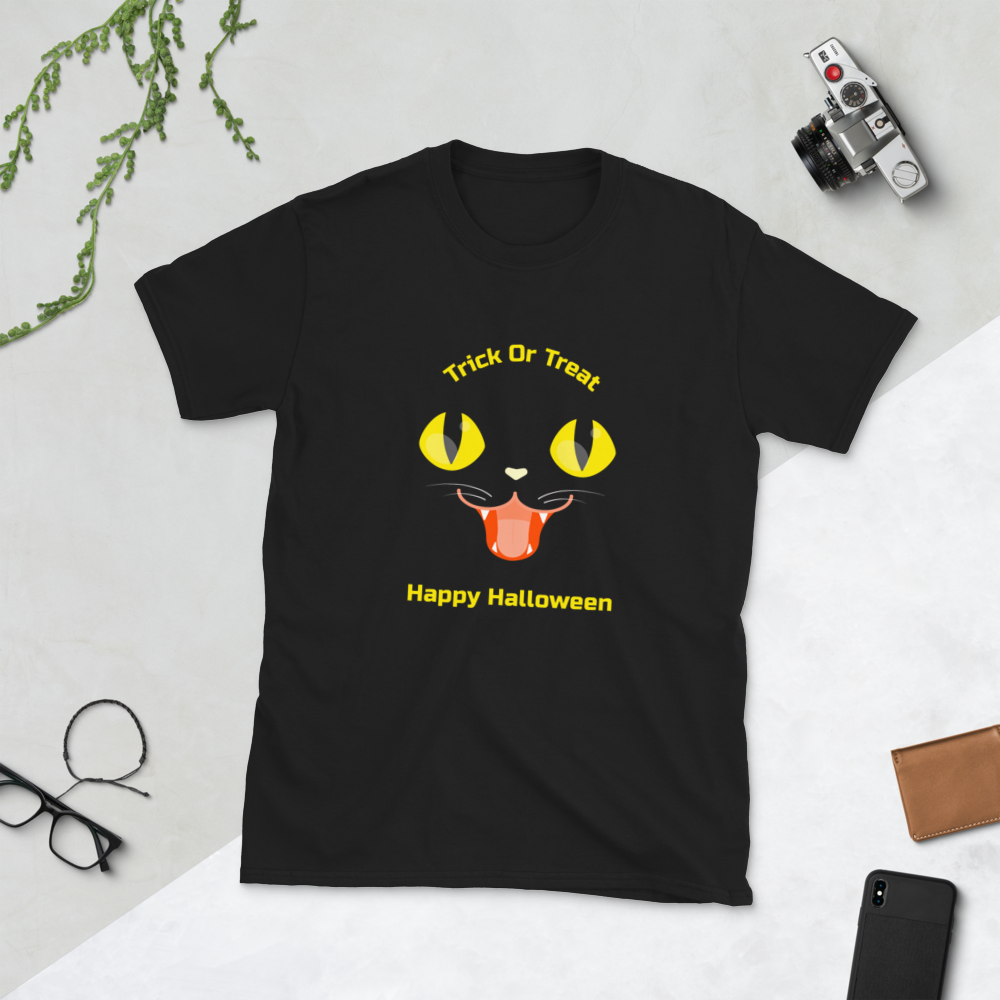 Happy Halloween T-Shirt - Trick Or Treat Shirt - Black Cst Halloween Shirt