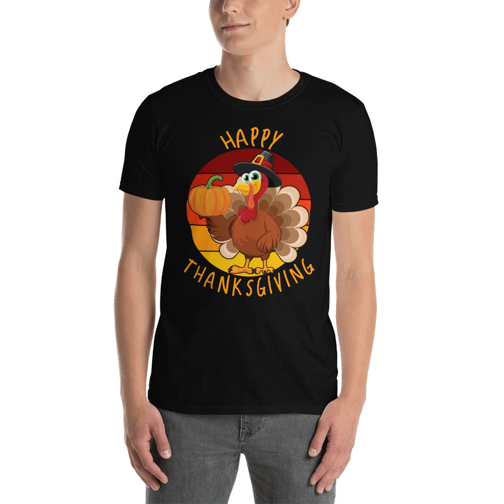 Happy Thanksgiving T-Shirt - Thanksgiving Turkey Short