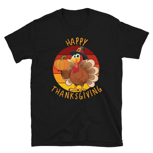 Happy Thanksgiving T-Shirt - Thanksgiving Turkey Short