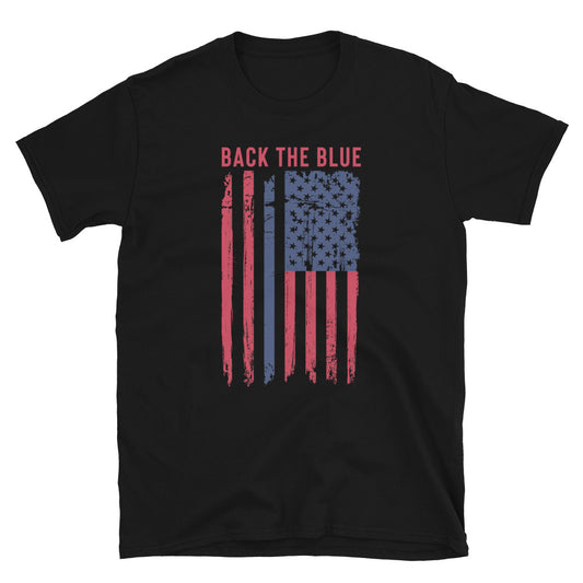 Back the Blue Short-Sleeve Unisex T-Shirt - Support Police - Support Law Enforcement